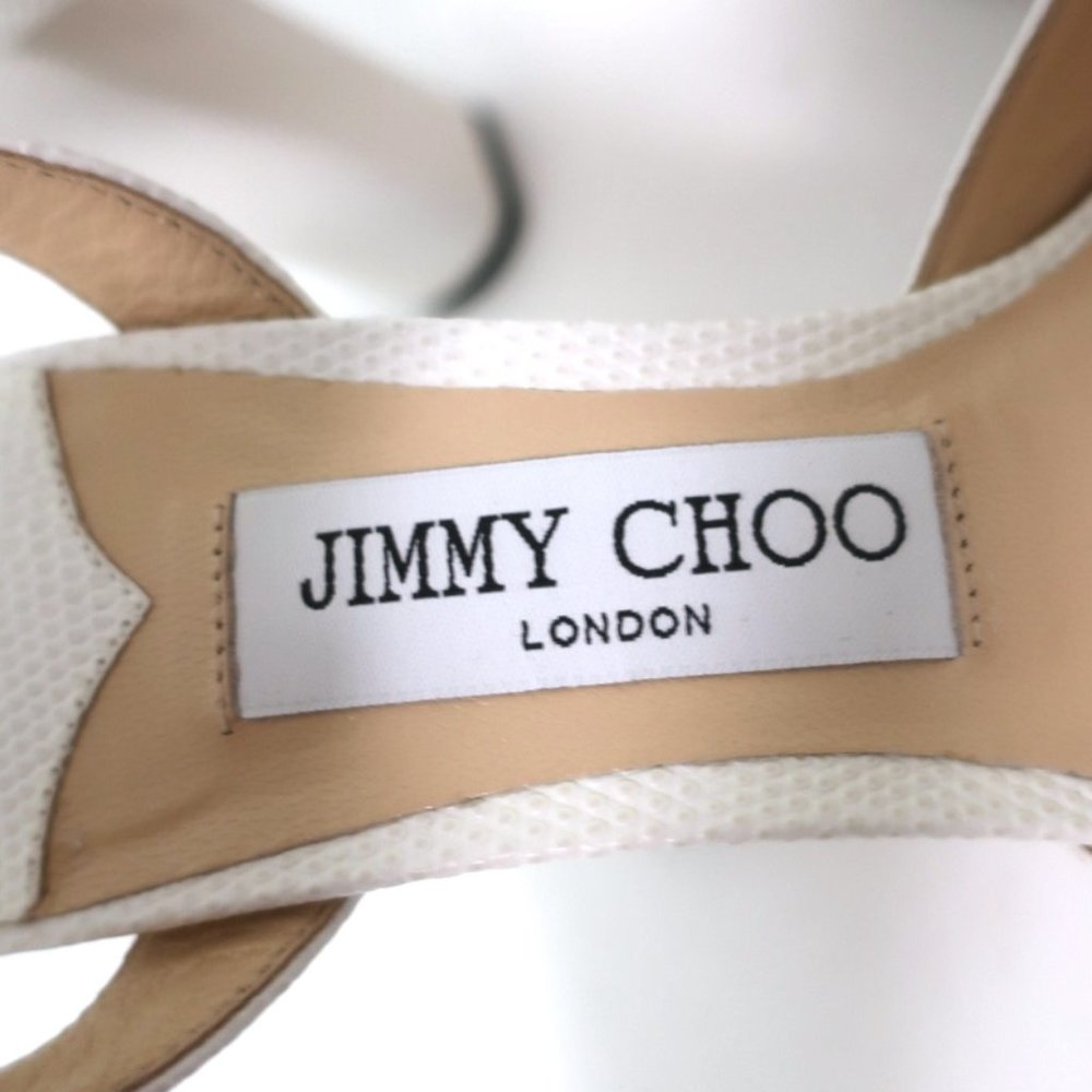JIMMY CHOO PEACHY PLATFORM SANDALS LIZARD-EMBOSSE - Picture 9 of 11